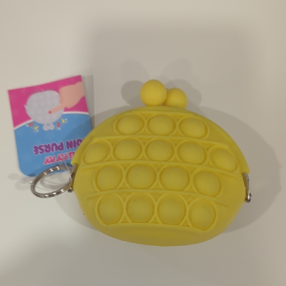 Bubble Pop Pop Mini Yellow Coin Purce Toy for Kids Fidget Stocking Stuffers